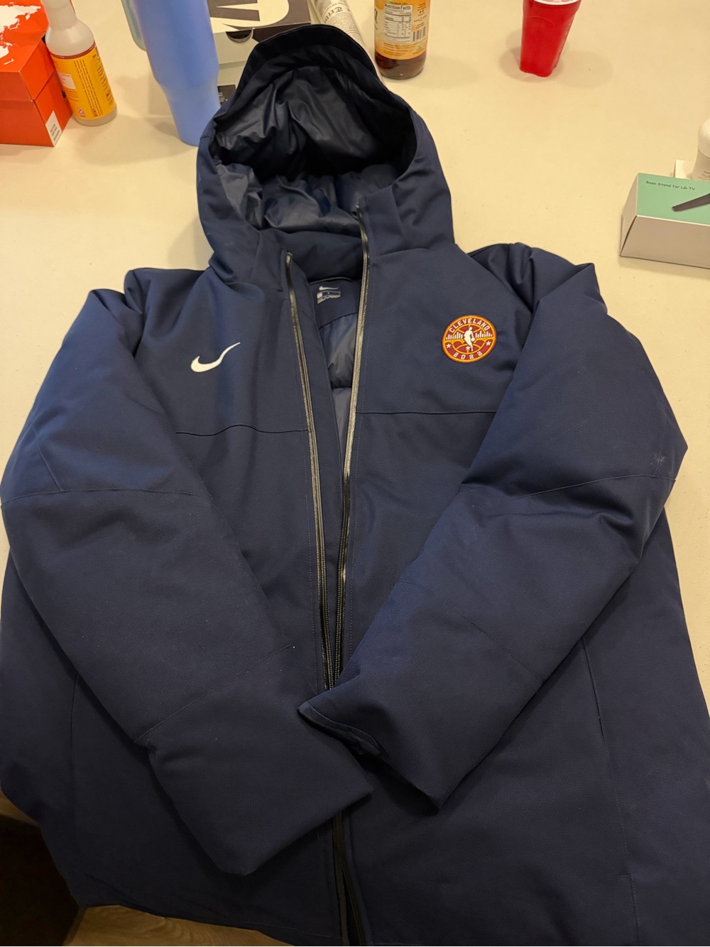 Nike Navy Hooded Puffer Jacket from 2022 NBA All-Star